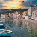 Old picturesque fishing village Komiža on island Vis near Split, Dalmatia, Croatia
